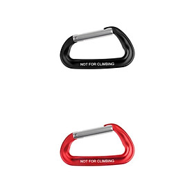 2 Pieces 12KN Carabiner Snap Spring Hook Camping Karabiner Carabina Black Red