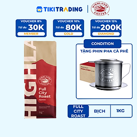 Cà phê hạt Full City Roast Highlands Coffee 1kg