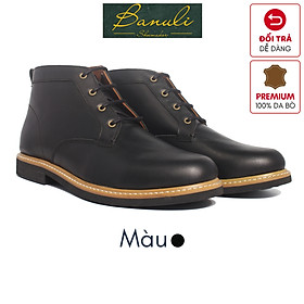 Giày Bốt Banuli Nam Da Bò Nappa B3CK1C0 Chukka Boots Dây Buộc (Da Bò Mềm Dẻo, Đế Kháng Trượt, Bảo Hành Trọn Đời)