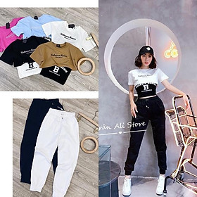 quần jogger nữ bo gấu chất cát hàn