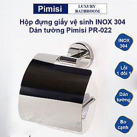 Hình ảnh Hộp đựng giấy vệ sinh dán tường inox 304 Pimisi dùng để treo - kệ - móc lô giấy vệ sinh có lõi chống nước trong phòng tắm dán bằng keo không khoan | Hàng chính hãng