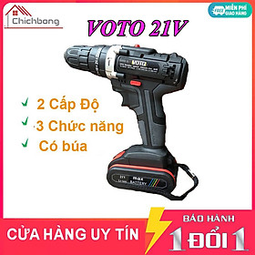 Máy Khoan Pin 21v 3 Chế Độ Có Búa Pin,Hộp Nhựa