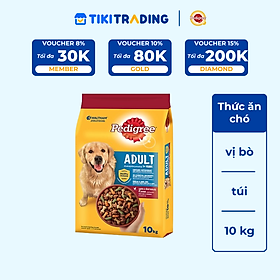 Đồ Ăn Cho Chó Vị Thịt Bò Và Các Loại Rau Củ Pedigree Dạng Bao (10kg)