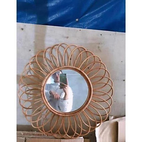Mua Xưởng mây tre- gương mây hoa cúc - Gương Mây Tre Treo Tường - Rattan Miror - Gương mây decor -Hàng XK