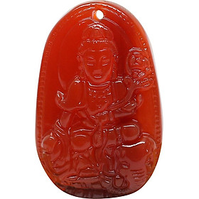 Mặt Dây Chuyền Phổ Hiền Bồ Tát Đá Mã Não Đỏ Ngọc Quý Gemstones PHMND