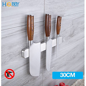 Thanh treo dao nam châm Hobby Home Decor TTD Inox 304 dán tường gạch men kèm keo dán - có 3 kích thước