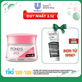 Kem Dưỡng Da Trắng Hồng Rạng Rỡ Pond's White Beauty Ban Đêm (50g)