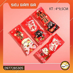 Túi kẹo Nougat/ túi bánh quy/ túi rút hình mèo tài lộc may mắn SIÊU XINH