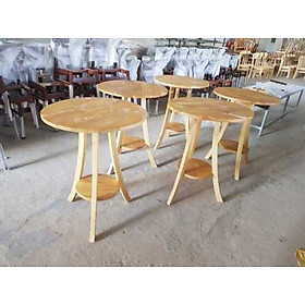 Mua BÀN TRÒN CAFE 2 TẦNG GỖ CAO SU tròn 60cm  cao 73cm