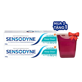 [Mua 2 Tặng 1] Bộ 2 Kem Đánh Răng Sensodyne Deep Clean 100g Tặng Hộp L&L (Ngẫu Nhiên)