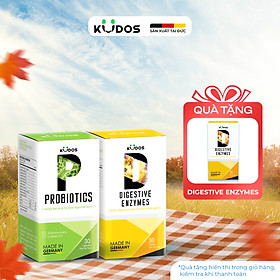 Combo Thực Phẩm Bảo Vệ Sức Khỏe KUDOS PROBITICS + KUDOS DIGESTIVE ENZYMES (30 viên/hộp)