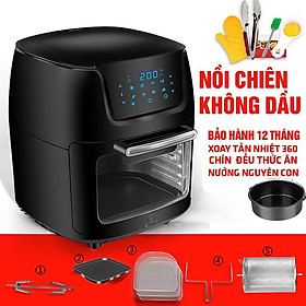 Nồi chiên không dầu Mkmaoke 12L, 1800W - Xoay tản nhiệt 360 độ, không cần lật, đảo thức ăn, Bảo Hành Chính Hãng