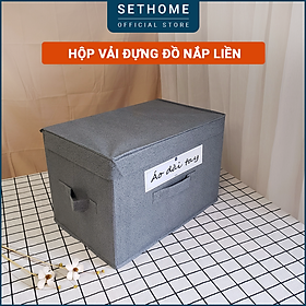 Mua Hộp vải đựng quần áo nắp liền SETHOME thiết kế thông minh có thể gấp gọn  3 tay cầm chắc chắn  có thể xếp chồng lên nhau