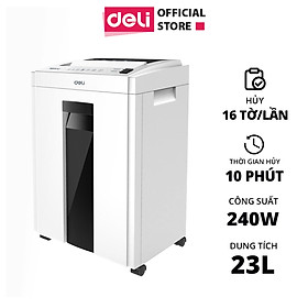 Máy Hủy Tài Liệu 23L Cao Cấp Deli - Máy Huỷ Giấy 23 Lít Phù Hợp Cho Bảo Mật Giấy Tờ Trong Doanh Nghiệp, Văn Phòng, Nhà Trường - Hàng Chính Hãng - ET053