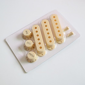 Kem cổ điển ở độ tuổi trắng 48/ 50/52mm, nắp guitar Strat Strat Pickup và núm được đóng gói với màu vỉ: 48 50 52 Ngà Ngà