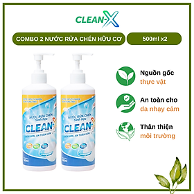 NƯỚC RỬA CHÉN BÁT SINH HỌC CLEANX 500mL- COMBO 2 Chai 500ML