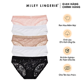 Combo 5 Quần Nữ Ren Ép Bông Miley Lingerie Lily Flower - S