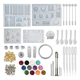 142pcs Resin Casting Molds Kit Silicone Jewelry Making DIY Pendant Craft Moulds