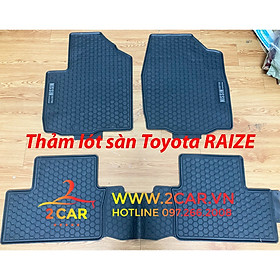Thảm sàn, Thảm lót sàn xe Toyota RAIZE 2021-2022 cao su đúc, vân tổ ong, không mùi, MẪU MỚI