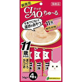 Thức ăn cho mèo - Súp Thưởng Ciao Churu cho Mèo (1 túi 4 thanh)