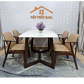 Mua Bộ bàn mặt đá 80cm x 160cm x 75cm chân M ghế Baby Mặt bàn đá nhập khẩu Malaysia công nghệ Ý