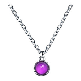 Mood Necklace Round Mood Color Changing Pendant for Girls Women