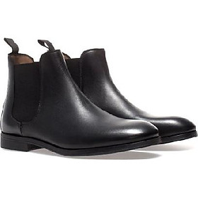 Giày Nam Chelsea Boot Cao Cổ Cao Câp UDANY - GCN08 - Da Bò Thật Trơn Xịn Không Nhăn Màu Đen