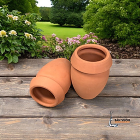 Mua Bình Gốm Đất Nung Miệng Dầy - Bình Decor Sân Vườn  Tiểu Cảnh 10x20cm
