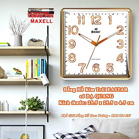 Mua Đồng Hồ Treo Tường KIM TRÔI NHẬT Cao Cấp EASTAR Có DẠ QUANG Hình Vuông - Tặng Pin Maxell - Bảo Hành 1 Năm