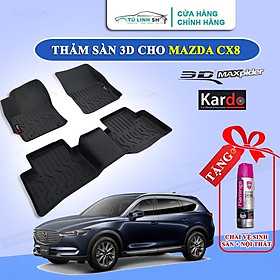 Thảm lót sàn Mazda CX8 bằng khuôn đúc hãng Kardo hoặc 3D MAXpider KAGU, Chất liệu TPV,XPE an toàn không độc hại