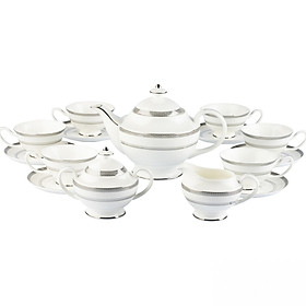 Bộ cafe sứ xương Imperial London bạch kim Anh (15 chi tiết) hàng chính hãng
