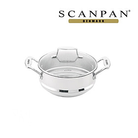 Vỉ/ xửng hấp inox có nắp cao cấp Scanpan Impact 16/18/20cm 71152000, thiết kế 3 lớp, an toàn sức khỏe, hàng chính hãng 