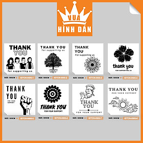 Set 50/100 Sticker thank you for your support (5x5cm) (1.021) cảm ơn bạn đã ủng hộ - tem dán đơn hàng, kiện hàng dành cho shop