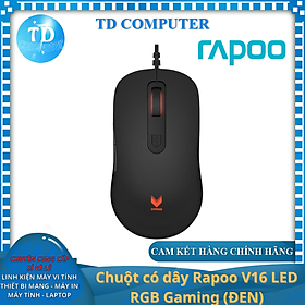 Chuột có dây Rapoo V16 LED RGB Gaming (ĐEN) - Hàng chính hãng Nam Thành phân phối