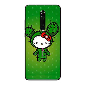 Ốp Lưng in cho Xiaomi Mi 9T Mẫu Kitty Nền Xanh - Hàng Chính Hãng