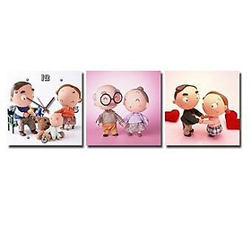 Tranh Canvas treo tường nghệ thuật | Tranh bộ nghệ thuật 3 bức | HLB_214