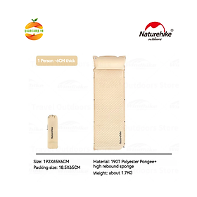 Đệm, nệm hơi tự bơm kèm gối naturehike cnk2300dz014