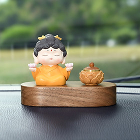 Mua Tượng Phật A di Da Ban Phước Đế Gỗ Hoa Sen Trang Trí Xe Hơi Nhà Cửa_ Hàng chính hãng