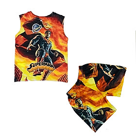 Đồ Bộ Thun Ba Lỗ In 3D cho bé trai hình Superman 