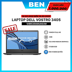 Laptop Dell Vostro 3405 V4R53500U003W(Ryzen 5-3500U/8GB/512GB PCIE/14.0 FHD/WIN 10/ĐEN) - Hàng Chính Hãng