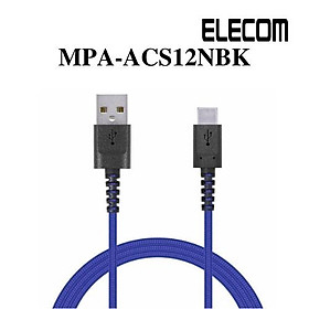 Cáp Type-C bọc nylon 1.2m ELECOM MPA-ACS12NBK - Hàng chính hãng