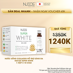Nước uống Collagen trắng da Nucos Super White hộp 10 chai
