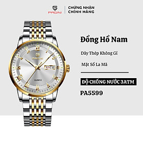 Đồng Hồ Nam Cao Cấp Chính Hãng Pagini Pa5599 Dây Thép Không Gỉ - Chống Nước 3ATM - Hiển Thị 2 Lịch Đẳng Cấp