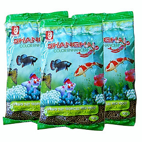 Bộ 3 gói thức ăn nổi cho các loại cá kiểng, cá koi, cá chép coi loại 100gr/gói ( Nâu)