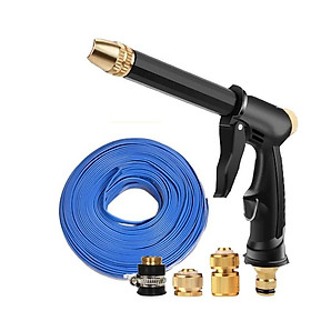 Mua Bộ dây và vòi xịt rửa xe tưới cây tăng áp vòi xịt rửa vòi tưới cây 810-2621 (dây xanh dẹt- cút nối đồng)