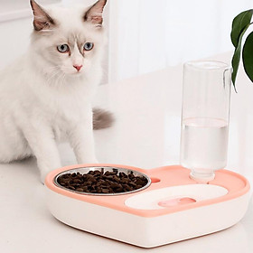 Automatic Pet Cat Dog Food and Water Bowl Set Water Food Dispenser