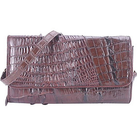 Túi Đeo Chéo 2 Gai Nữ Da Cá Sấu Huy Hoàng HT6249 (14.5 x 24.5 cm) - Nâu Đất