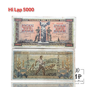 Mua Tiền Hi Lạp châu Âu mệnh giá 5000 Drachmai năm 1942.