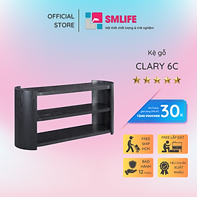 Mua Kệ gỗ 3 tầng trang trí hiện đại SMLIFE Clary 6C | D165 1 x R48 3 x C77 5cm | gỗ Cao Su và Veneer Sồi