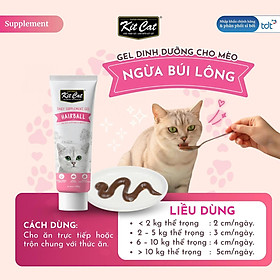 Gel dinh dưỡng ngừa búi lông,hỗ trợ tiết niệu & tăng cân cho mèo - Kit Cat Daily Supplement Gel 120g